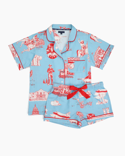 Texas Toile Pajama Shorts Set Pajama Set Katie Kime