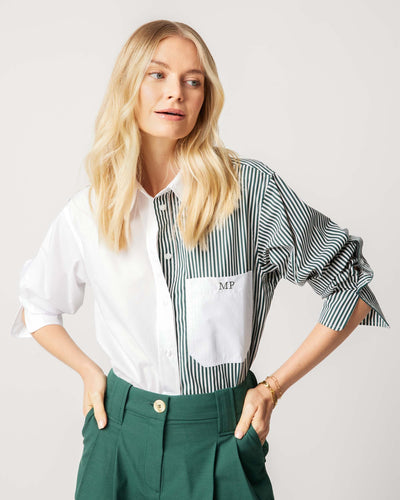The Brooklyn Button Down Top Green / XS/S Katie Kime
