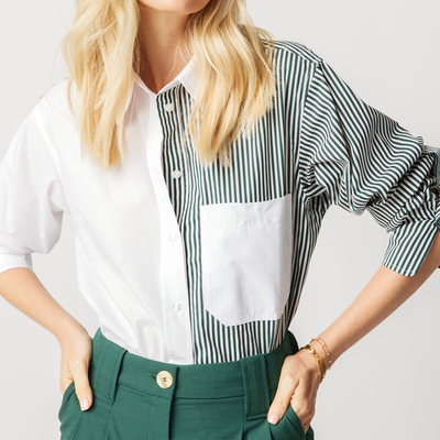 Top XS/S / Green The Brooklyn Button Down Katie Kime