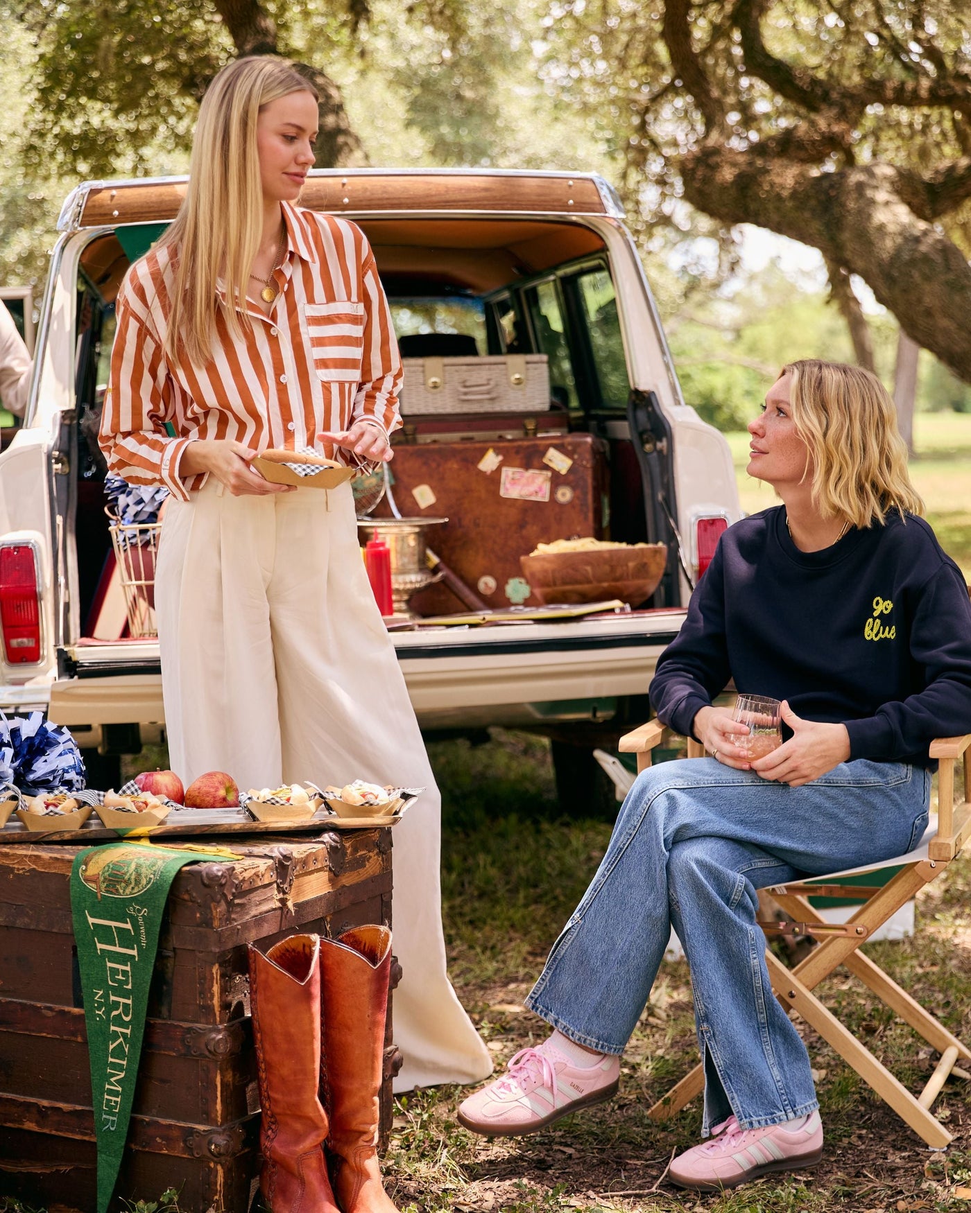 The Caroline Striped Button Down Top Katie Kime