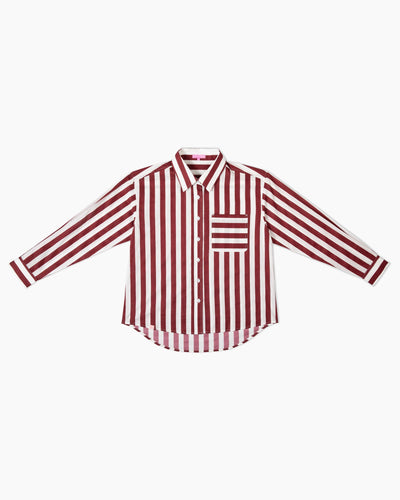 The Caroline Striped Button Down Top Katie Kime