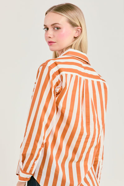 The Caroline Striped Button Down Top Katie Kime