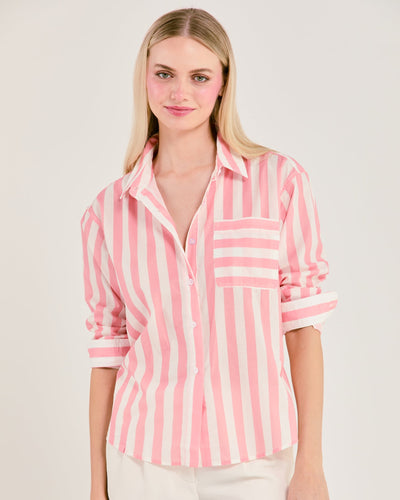 The Caroline Striped Button Down Top Katie Kime