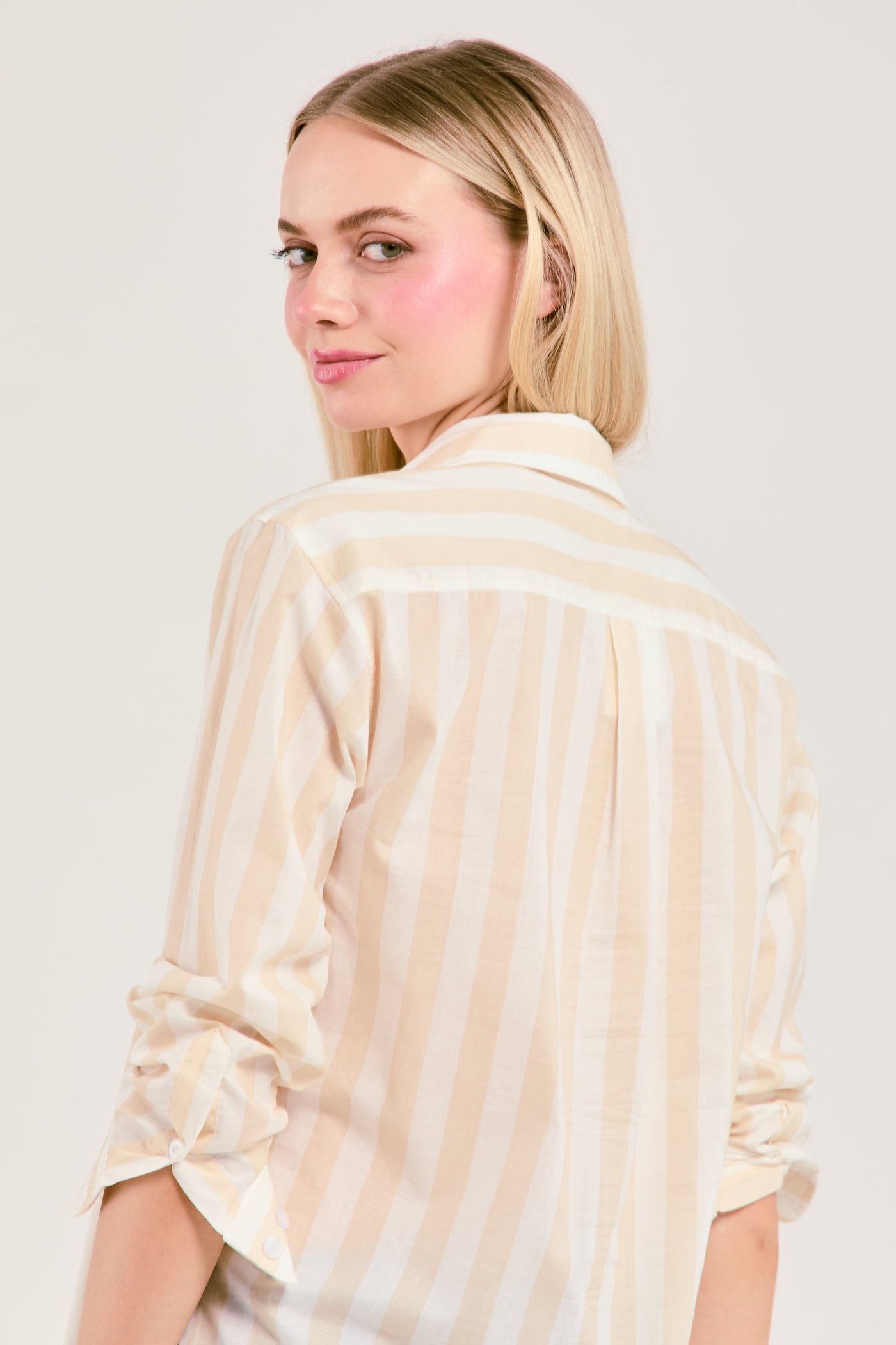 The Caroline Striped Button Down Top Katie Kime
