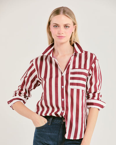 The Caroline Striped Button Down Top Katie Kime