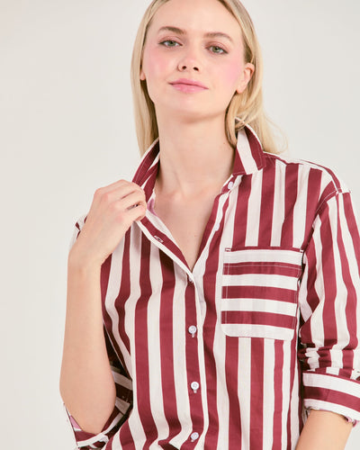 The Caroline Striped Button Down Top Katie Kime