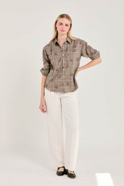 The Charlotte in Tartan Floral Top Katie Kime