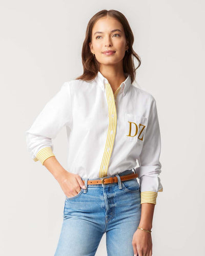 The Chelsea Button Down Top Gold / XS Katie Kime