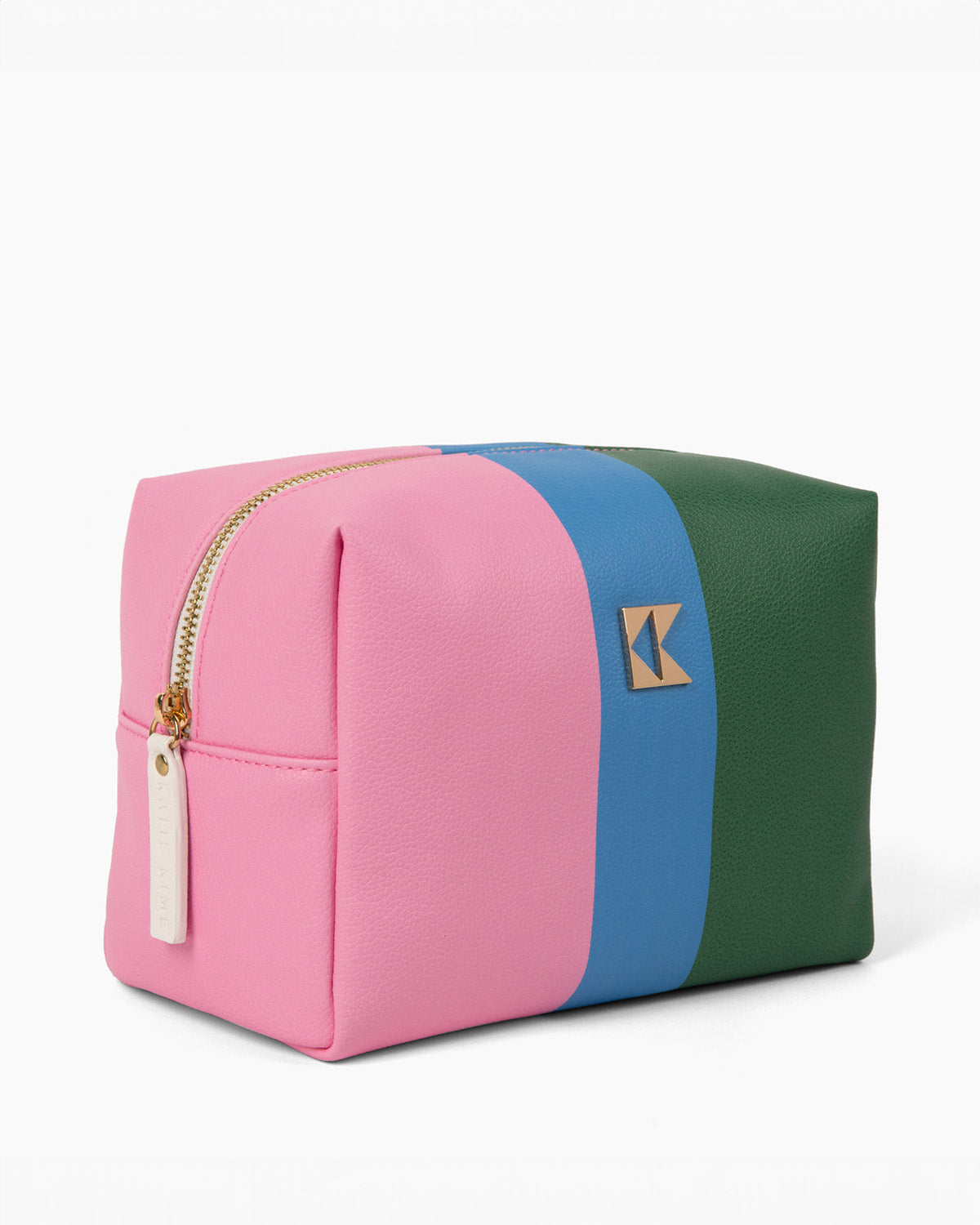 The Classic Accessory Bag in Color Block Toiletry Bags Pink Green / Medium Katie Kime