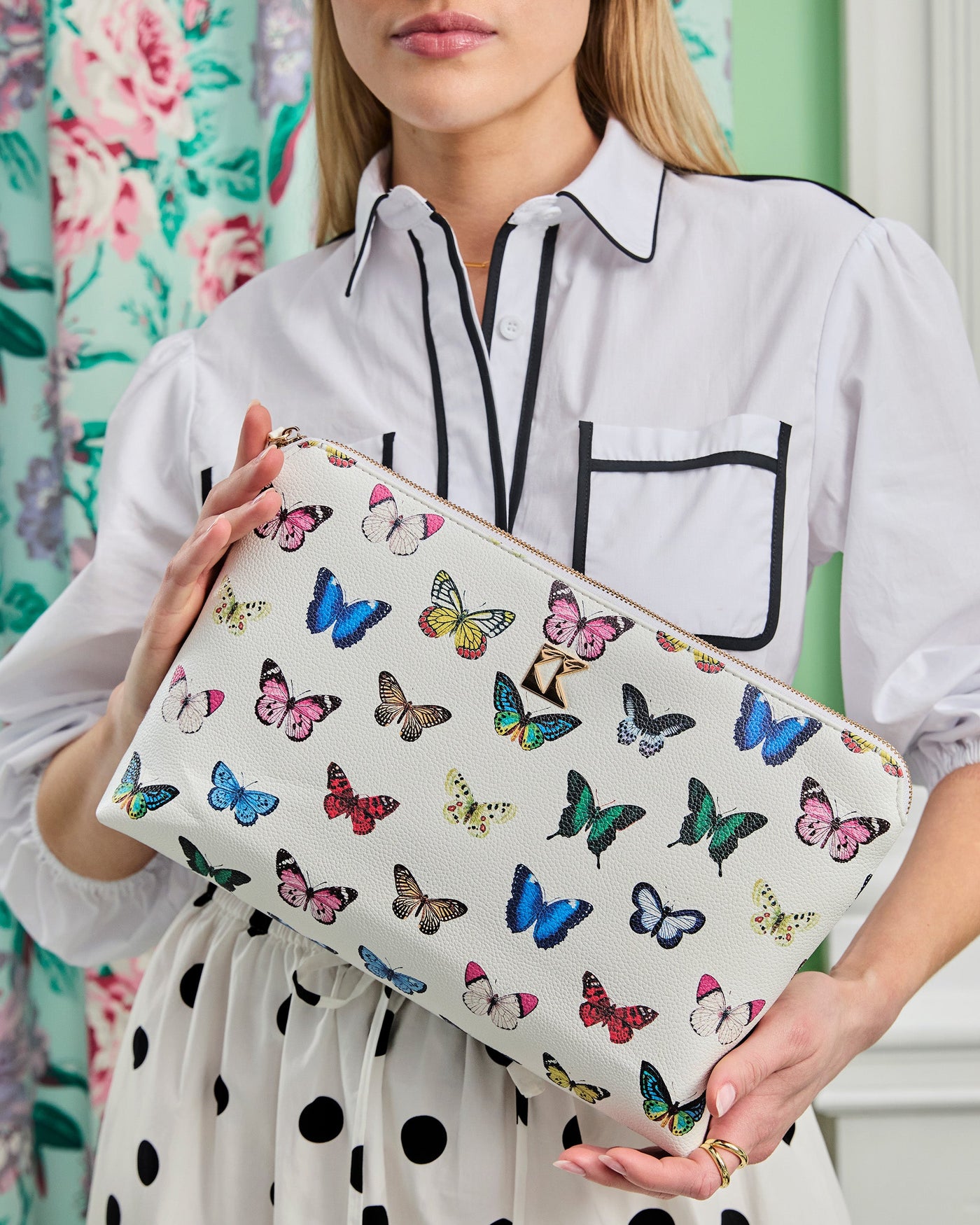 The Oversized Accessory Bag in Mariposa Toiletry Bags Multi / Large Katie Kime