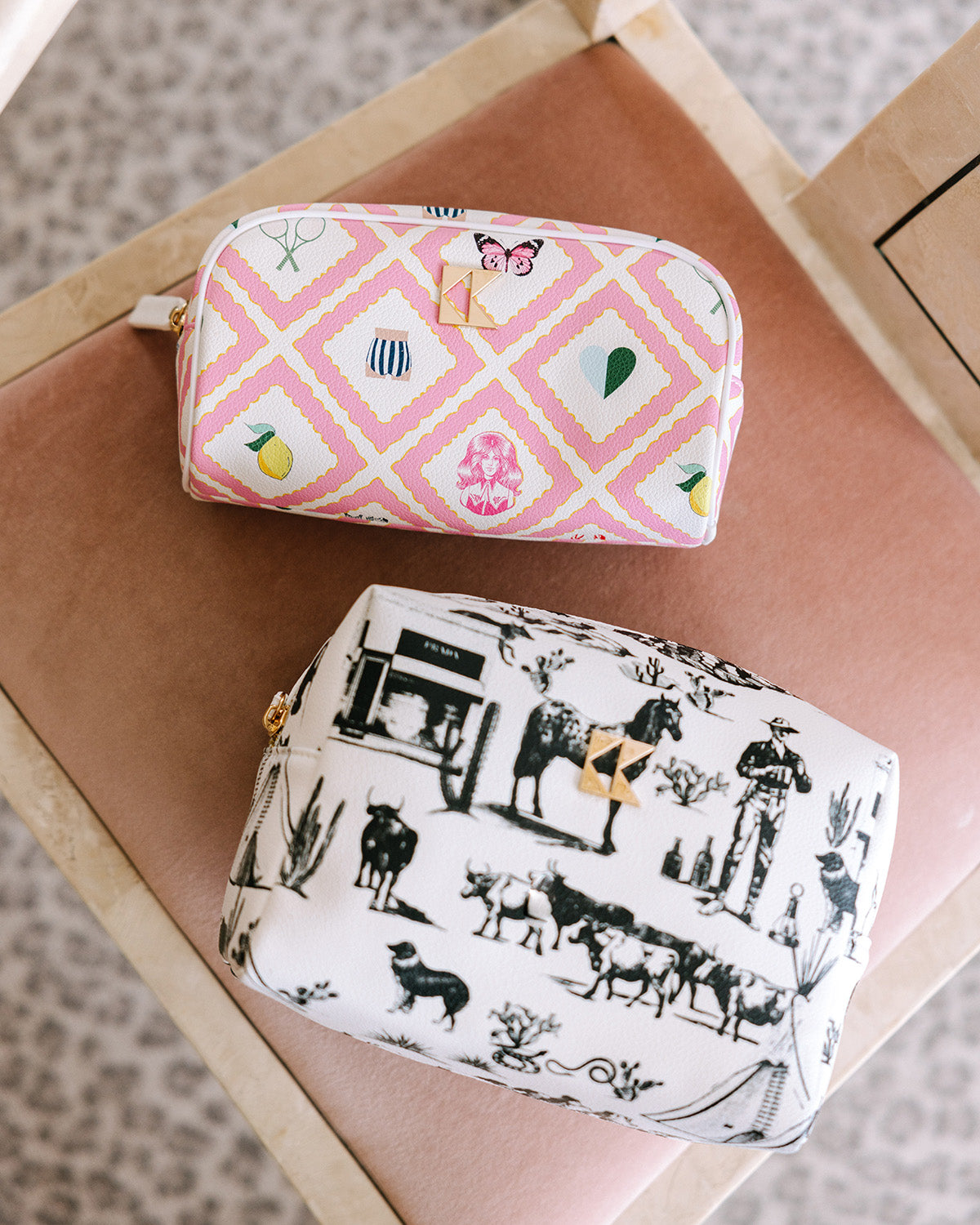 The Petite Accessory Bag in Story Toiletry Bags Pink / Small Katie Kime