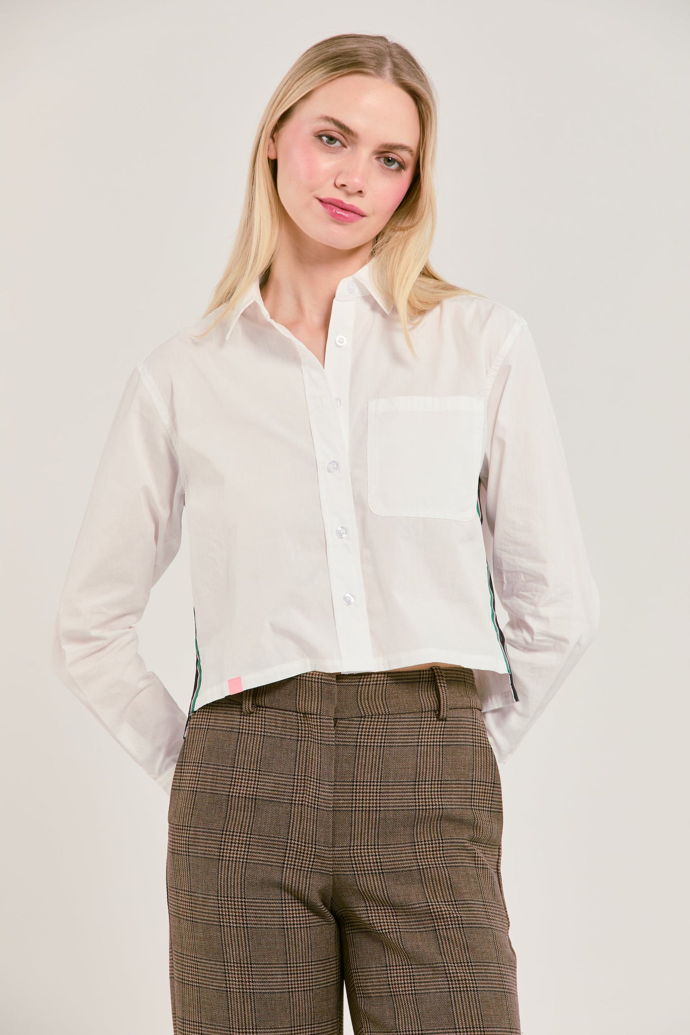 The Sydney Cropped Button Down Top Katie Kime