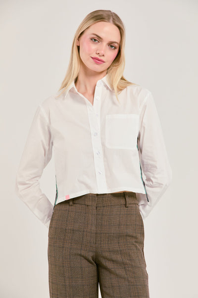 The Sydney Cropped Button Down Top Katie Kime