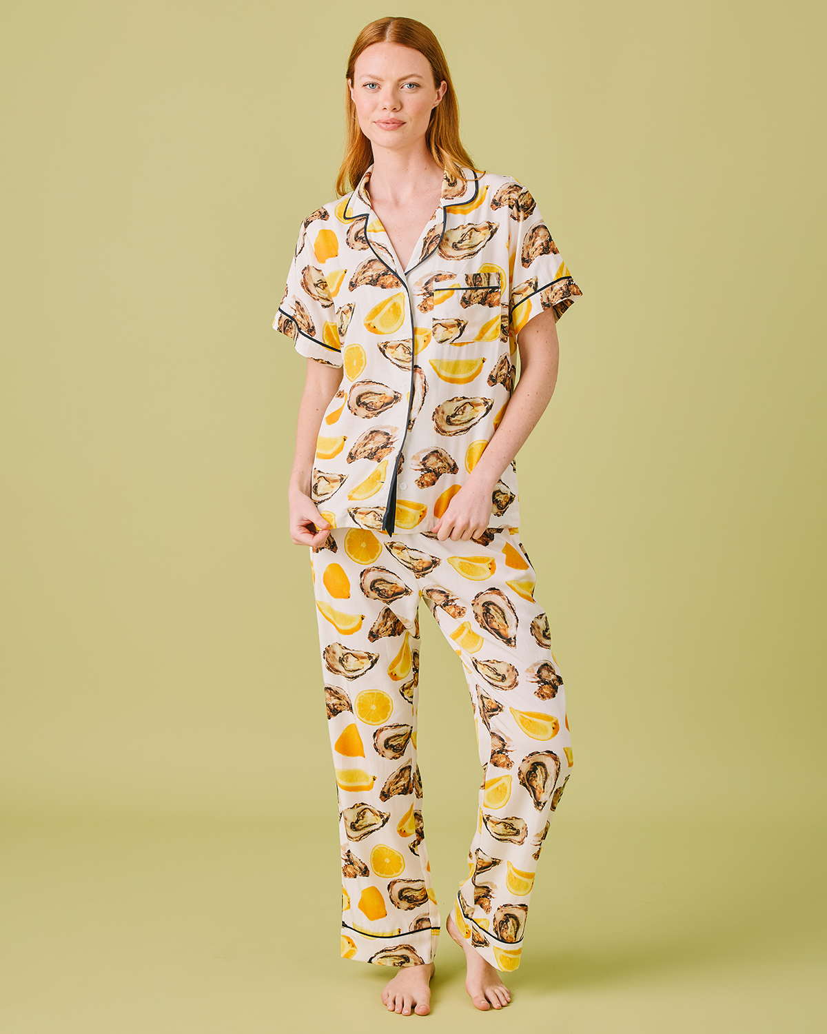 The World Is Your Oyster Pajama Pants Set Pajama Set Yellow / XS Katie Kime