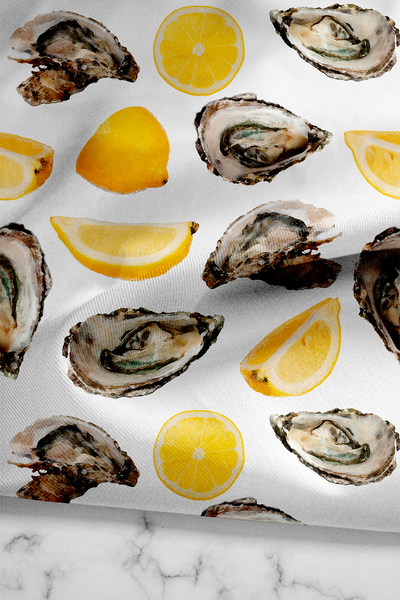 The World Is Your Oyster Tea Towel Set Tea Towel Yellow Katie Kime