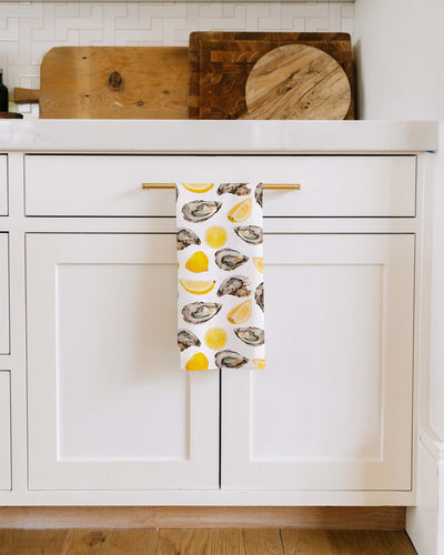 The World Is Your Oyster Tea Towel Set Tea Towel Yellow Katie Kime