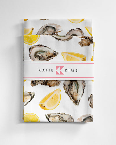 The World Is Your Oyster Tea Towel Set Tea Towel Yellow Katie Kime