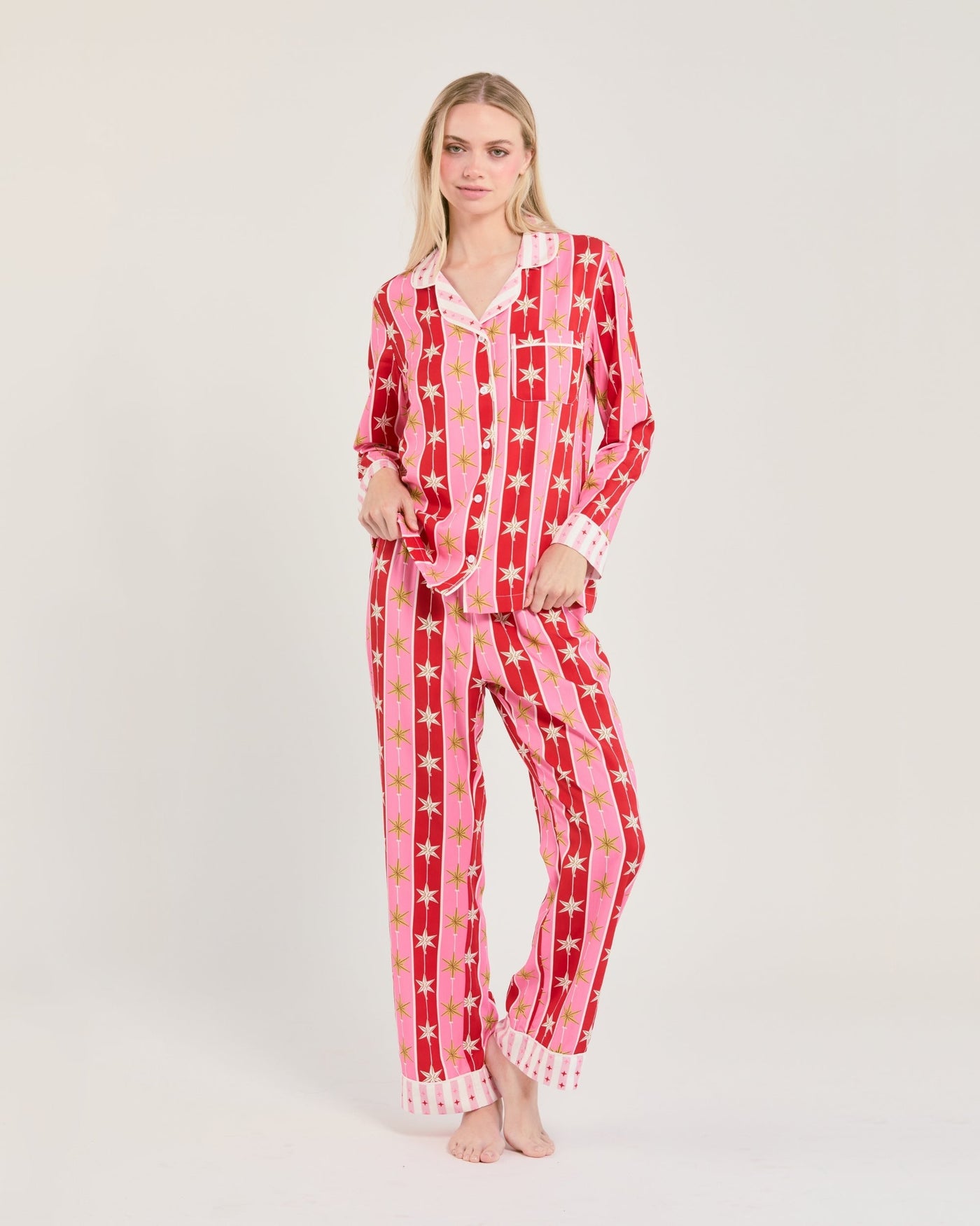 Tree Topper Long Sleeve Pajama Pants Set Pajama Set Katie Kime