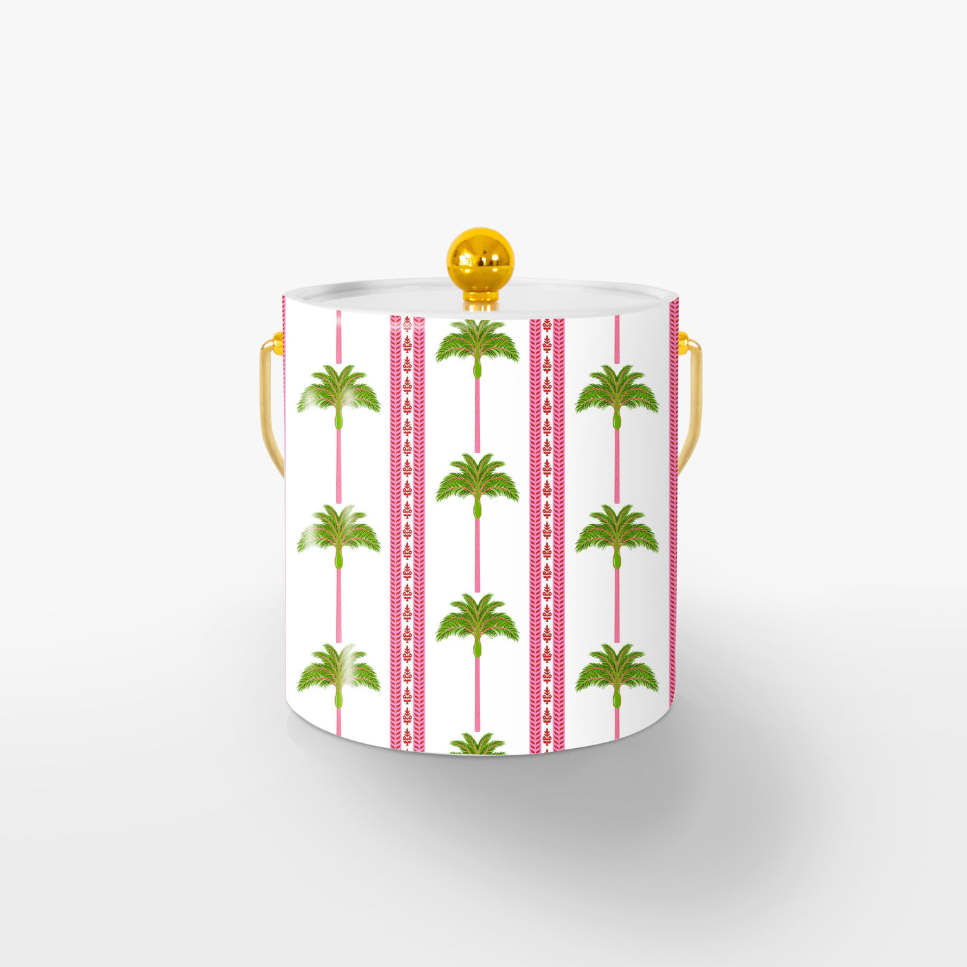Tropical Palm Ice Bucket Ice Bucket Pink Green / Gold Katie Kime