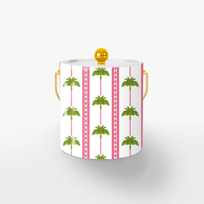 Tropical Palm Ice Bucket Ice Bucket Pink Green / Gold Katie Kime