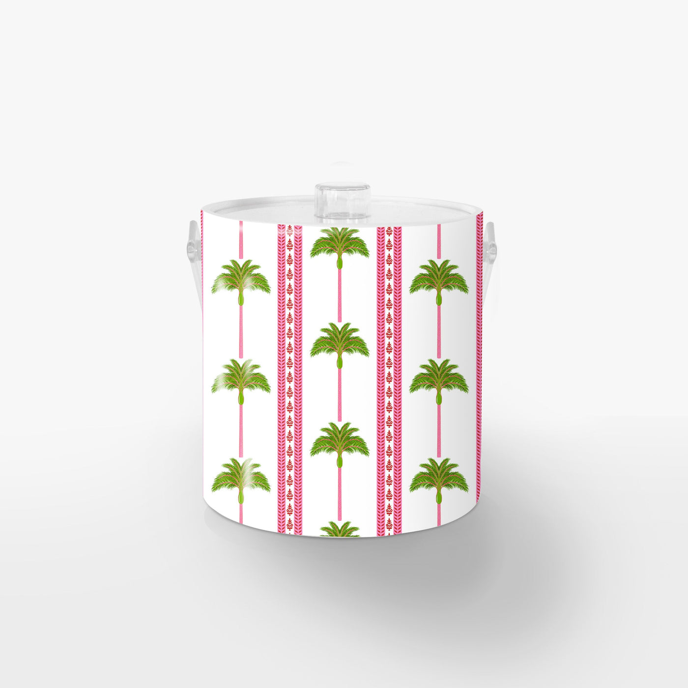 Tropical Palm Ice Bucket Ice Bucket Pink Green / Lucite Katie Kime