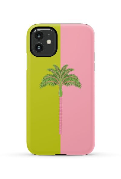 Tropical Palm iPhone Case PPLR_HIDDEN_PRODUCT Pink Green / iPhone 11 / Tough Katie Kime