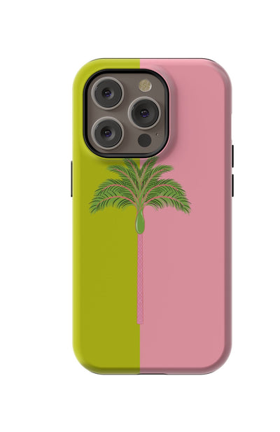 Tropical Palm iPhone Case PPLR_HIDDEN_PRODUCT Pink Green / iPhone 14 Pro / MagSafe Tough Katie Kime