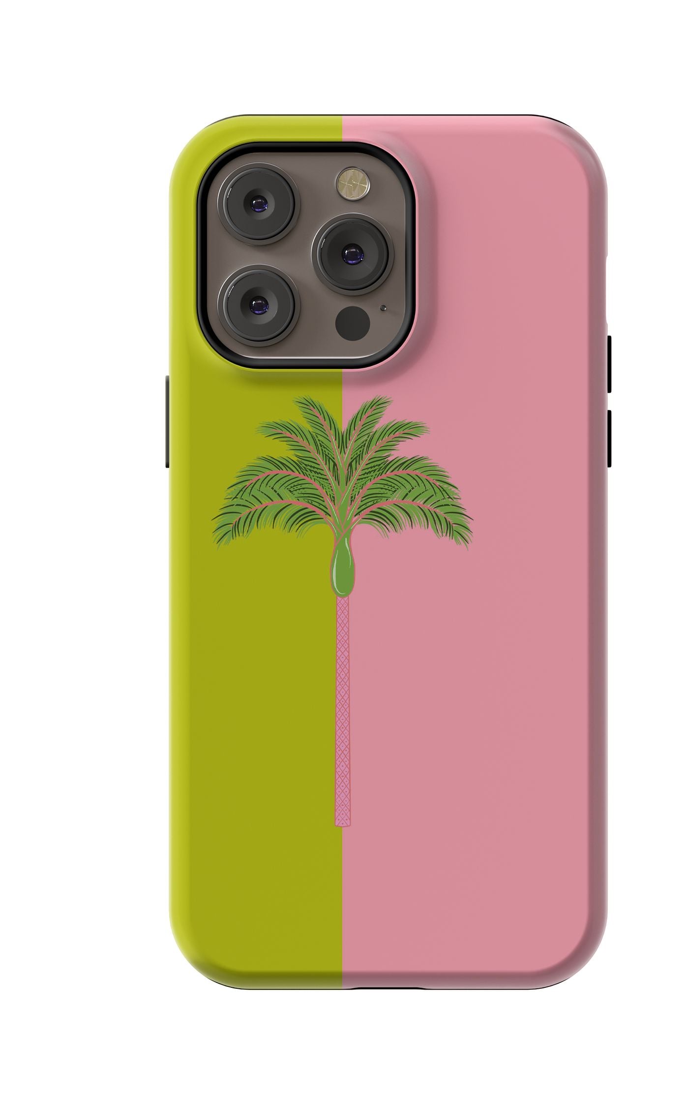Tropical Palm iPhone Case PPLR_HIDDEN_PRODUCT Pink Green / iPhone 14 Pro Max / MagSafe Tough Katie Kime