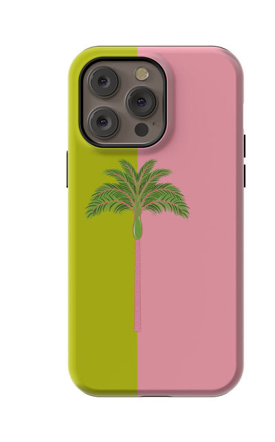 Tropical Palm iPhone Case PPLR_HIDDEN_PRODUCT Pink Green / iPhone 14 Pro Max / MagSafe Tough Katie Kime