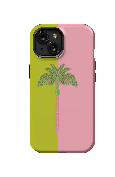 Tropical Palm iPhone Case PPLR_HIDDEN_PRODUCT Pink Green / iPhone 15 / MagSafe Tough Katie Kime