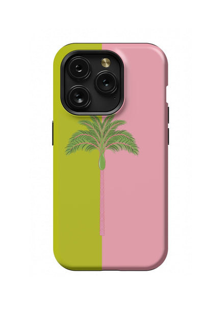 Tropical Palm iPhone Case PPLR_HIDDEN_PRODUCT Pink Green / iPhone 15 Pro / MagSafe Tough Katie Kime