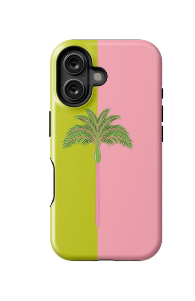 Tropical Palm iPhone Case PPLR_HIDDEN_PRODUCT Pink Green / iPhone 16 / MagSafe Tough Katie Kime