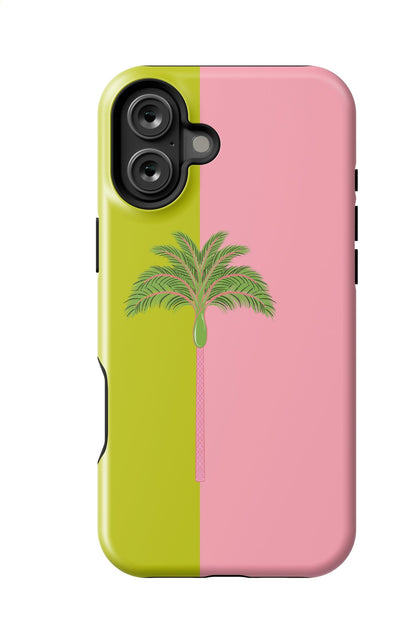 Tropical Palm iPhone Case PPLR_HIDDEN_PRODUCT Pink Green / iPhone 16 Plus / MagSafe Tough Katie Kime