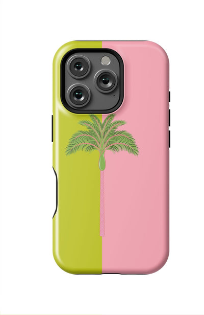 Tropical Palm iPhone Case PPLR_HIDDEN_PRODUCT Pink Green / iPhone 16 Pro / MagSafe Tough Katie Kime