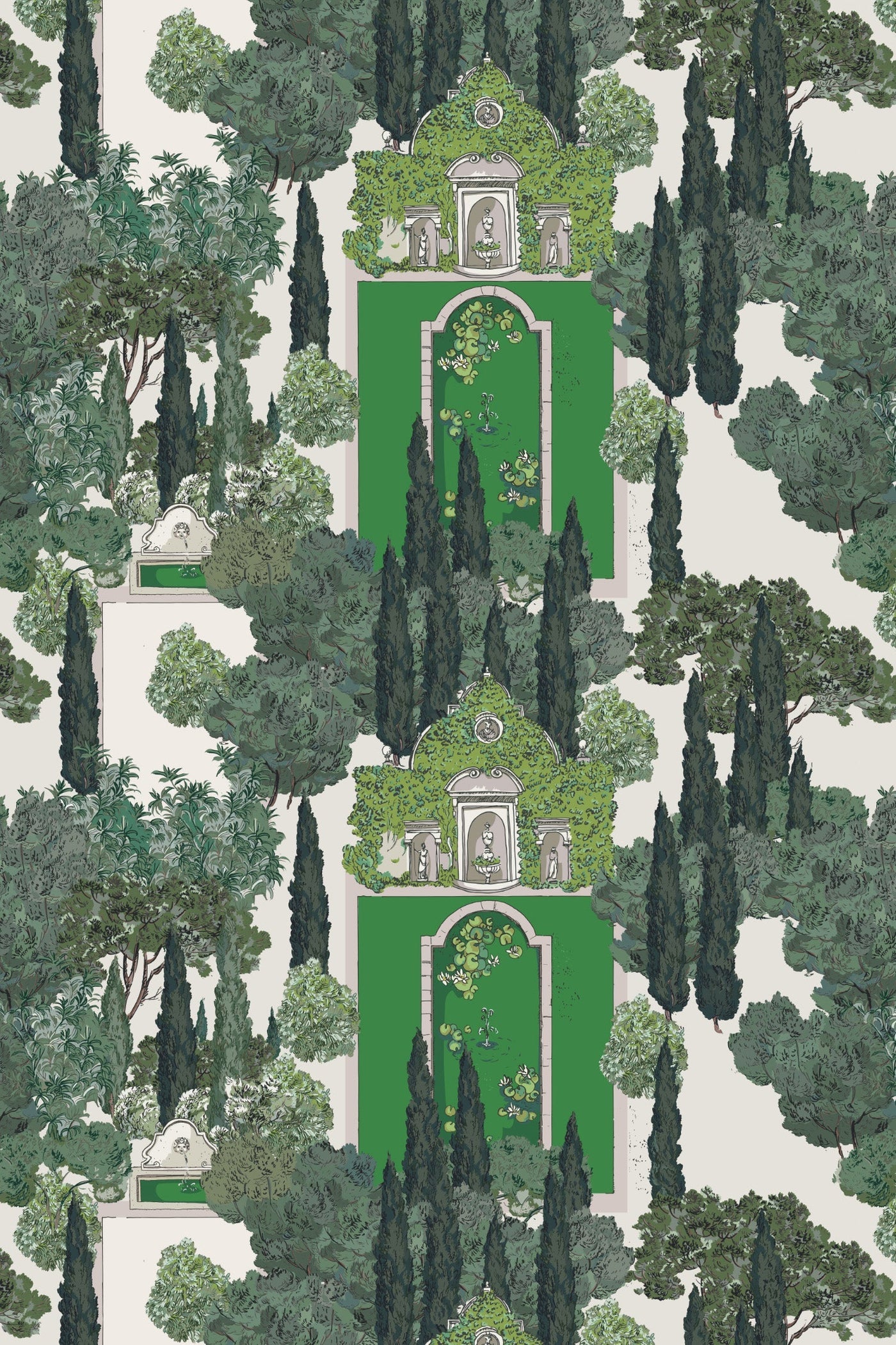 Tuscan Villa Peel & Stick Wallpaper Peel & Stick Wallpaper Green / 24" x 144" Katie Kime