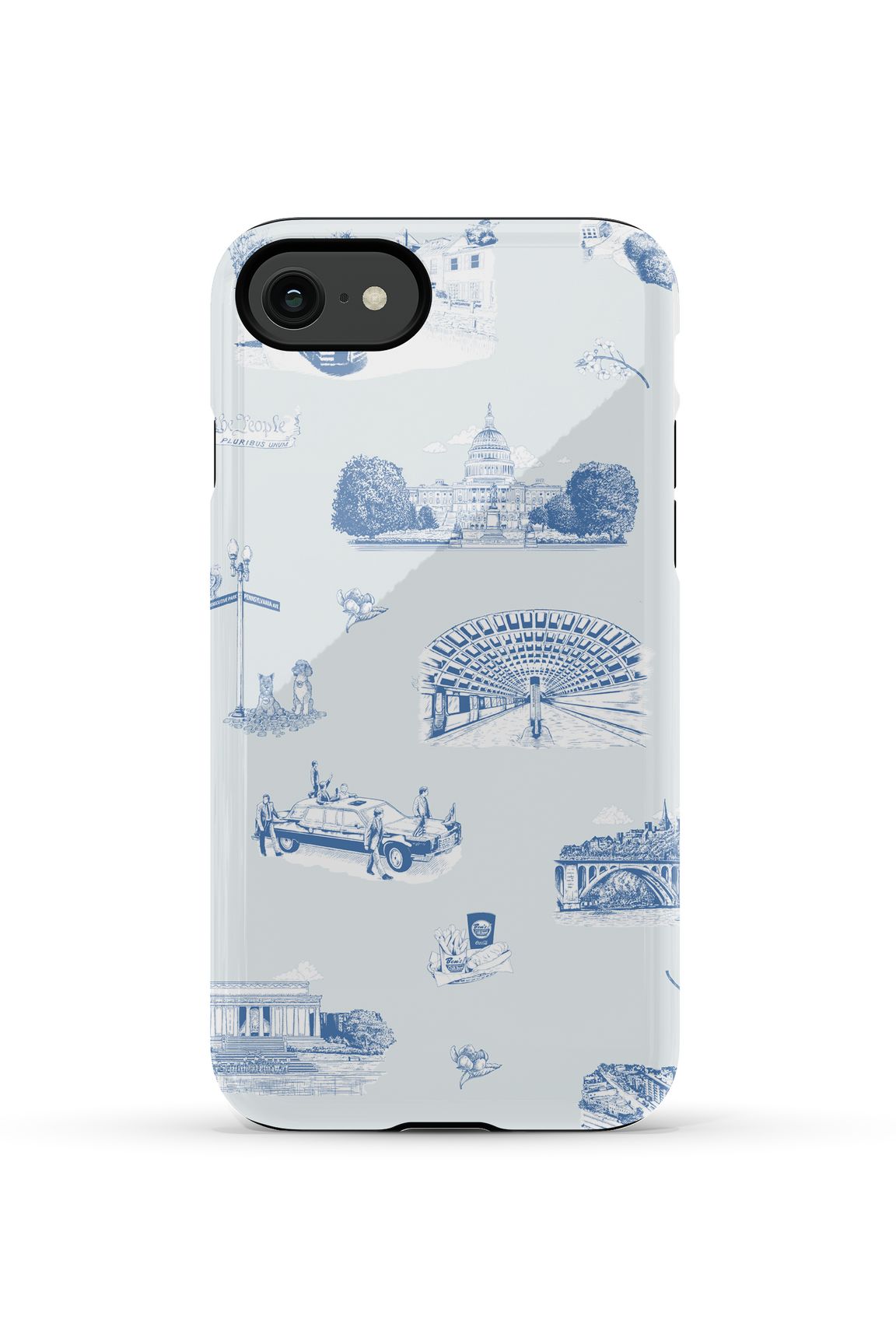 Washington DC Toile iPhone Case Phone Case Light Blue Navy / iPhone SE (2022) / Tough Katie Kime