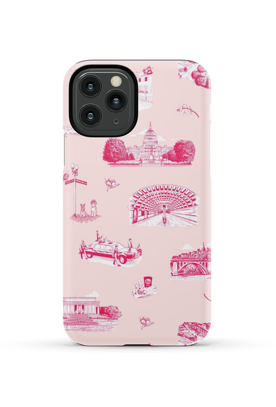 Washington DC Toile iPhone Case Phone Case Pink Cranberry / iPhone 11 Pro / Tough Katie Kime