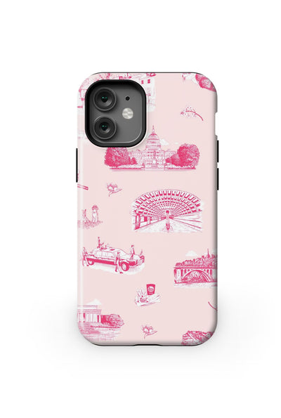 Washington DC Toile iPhone Case Phone Case Pink Cranberry / iPhone 12 Mini / MagSafe Tough Katie Kime