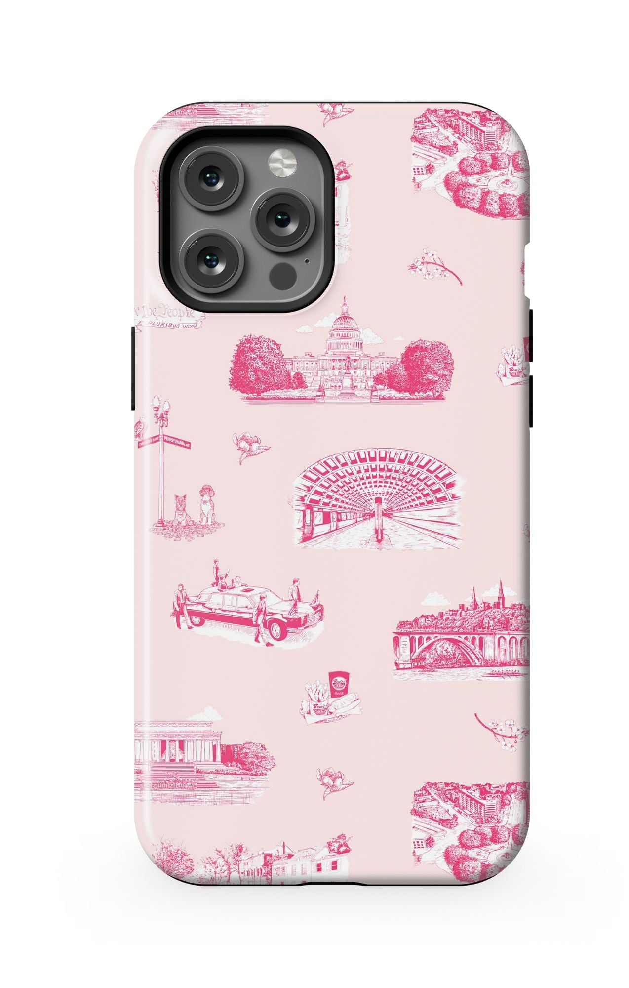 Washington DC Toile iPhone Case Phone Case Pink Cranberry / iPhone 12 Pro Max / MagSafe Tough Katie Kime