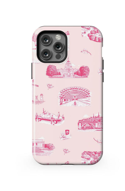 Washington DC Toile iPhone Case Phone Case Pink Cranberry / iPhone 12 Pro / Tough Katie Kime