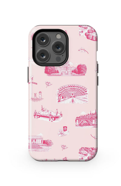 Washington DC Toile iPhone Case Phone Case Pink Cranberry / iPhone 13 Pro / MagSafe Tough Katie Kime