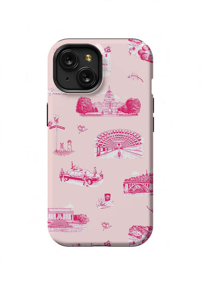 Washington DC Toile iPhone Case Phone Case Pink Cranberry / iPhone 15 / Tough Katie Kime