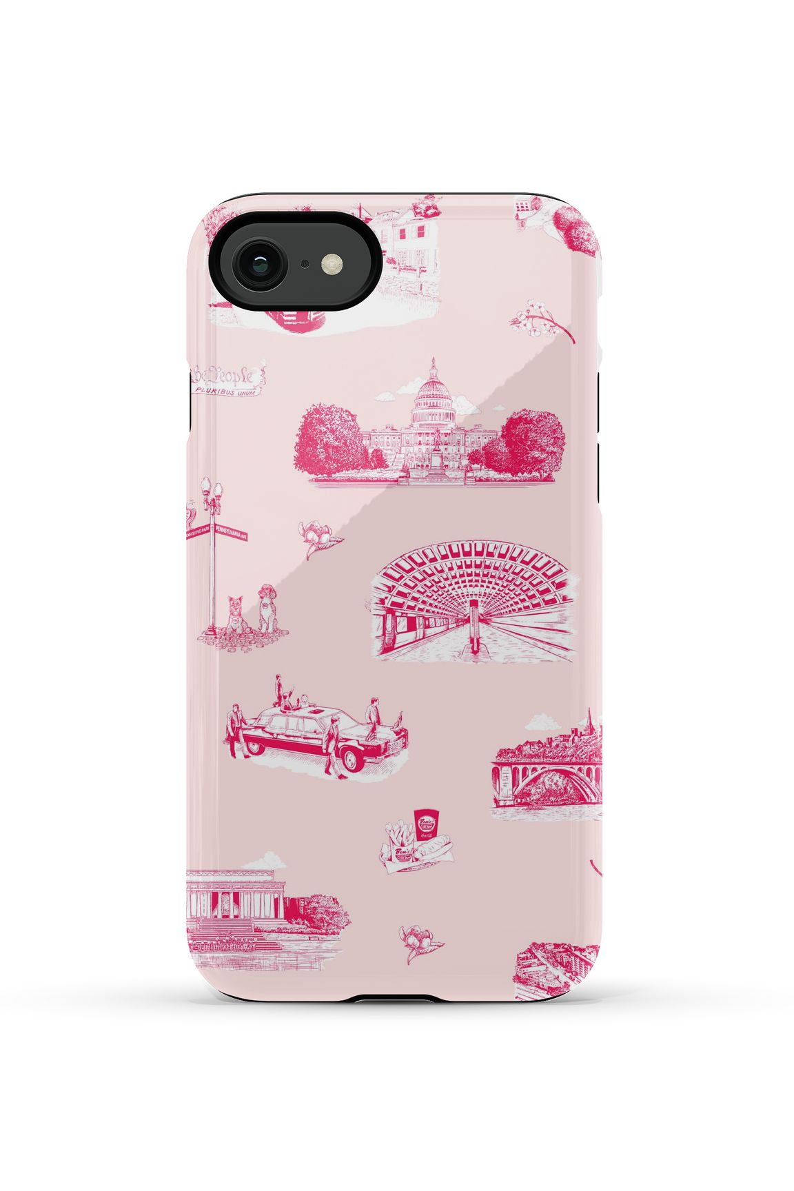 Washington DC Toile iPhone Case Phone Case Pink Cranberry / iPhone SE (2022) / Tough Katie Kime