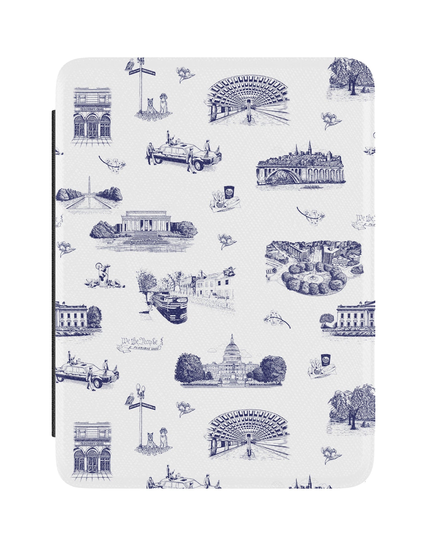 Washington DC Toile Kindle Paperwhite Case E-Book Reader Cases Navy / 7 Katie Kime