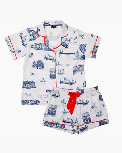 Washington DC Toile Pajama Shorts Set Pajama Set Katie Kime