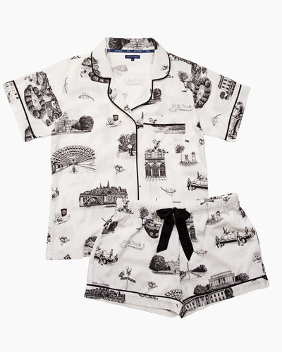 Washington DC Toile Pajama Shorts Set Pajama Set Katie Kime