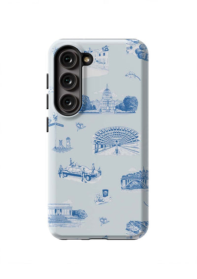 Washington DC Toile Samsung Phone Case Phone Case Light Blue Navy / Galaxy S23 / Tough Katie Kime