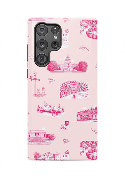 Washington DC Toile Samsung Phone Case Phone Case Pink Cranberry / Galaxy S22 Ultra / Tough Katie Kime