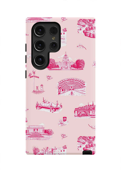 Washington DC Toile Samsung Phone Case Phone Case Pink Cranberry / Galaxy S24 Ultra / Tough Katie Kime