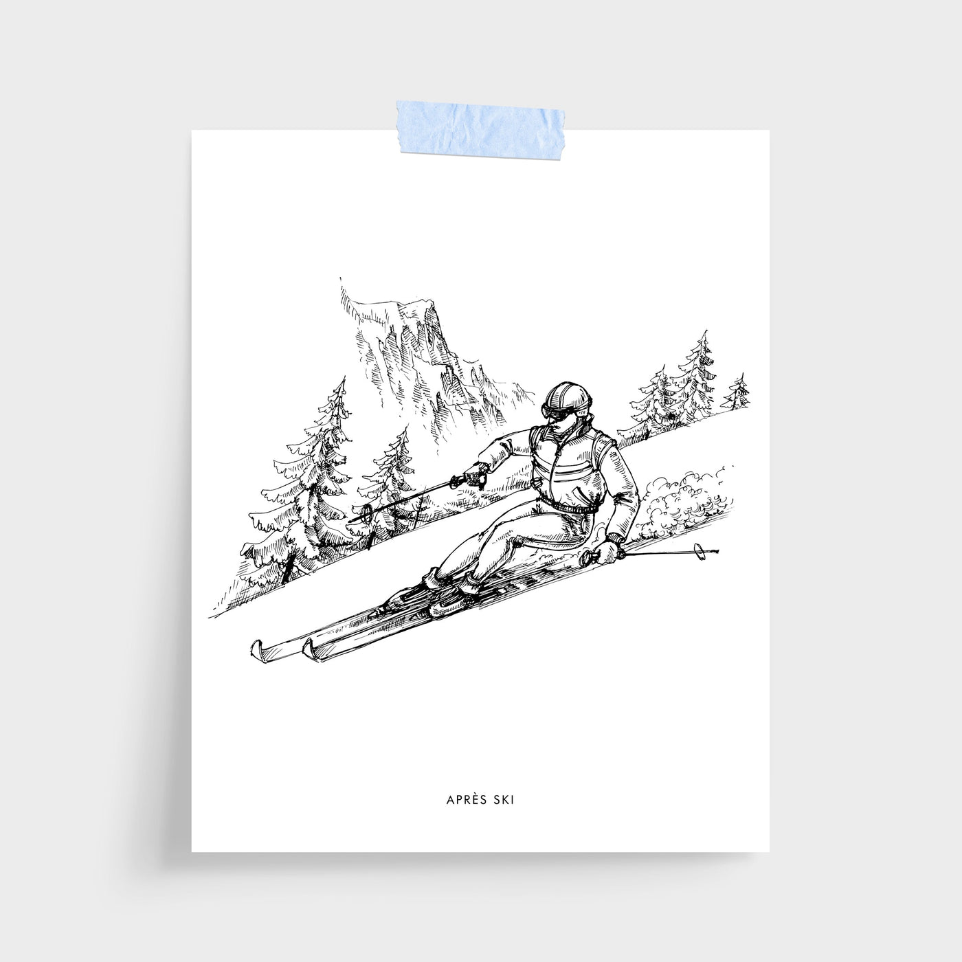 Gallery Print Black Print / 5x7 / Unframed Après Ski Skier Print Katie Kime
